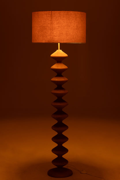 Vloerlamp Rups Populierenhout Naturel/Grijs 48x48x156cm J-Line