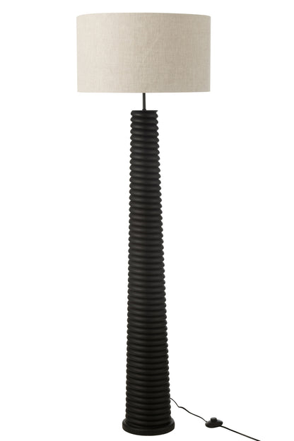 Vloerlamp Schroefdraad Ailanthus Hout Zwart/Grijs H160cm J-Line