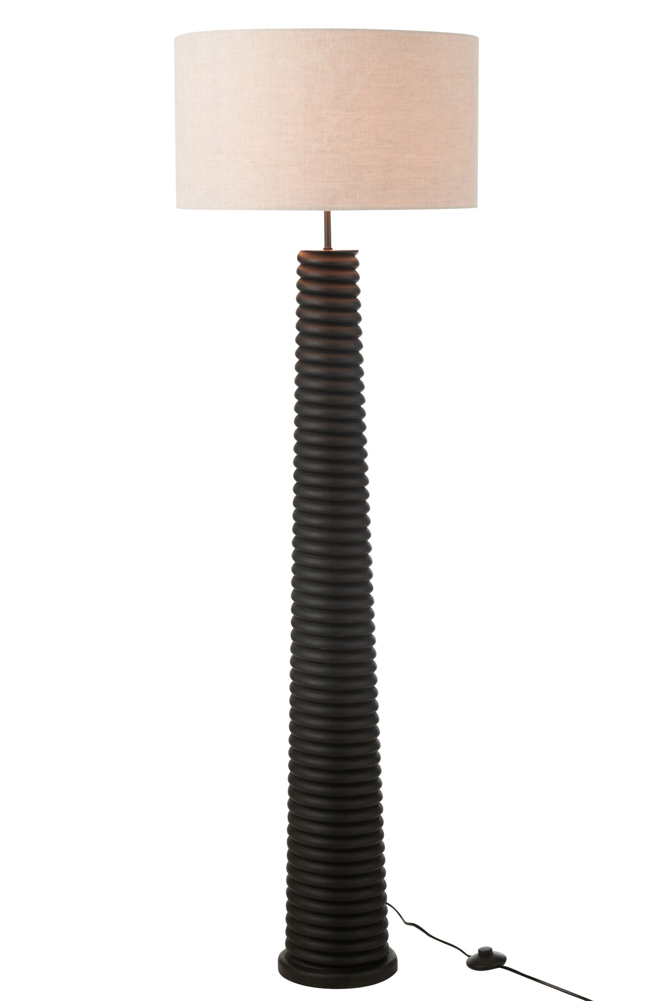 Vloerlamp Schroefdraad Ailanthus Hout Zwart/Grijs H160cm J-Line