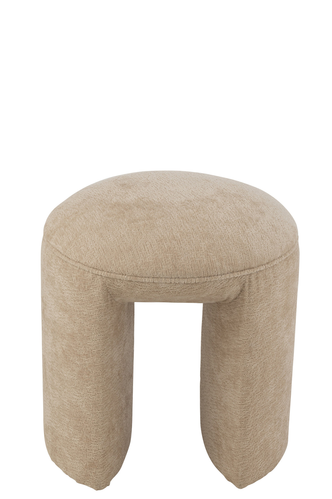 Kruk Rond Textiel Beige