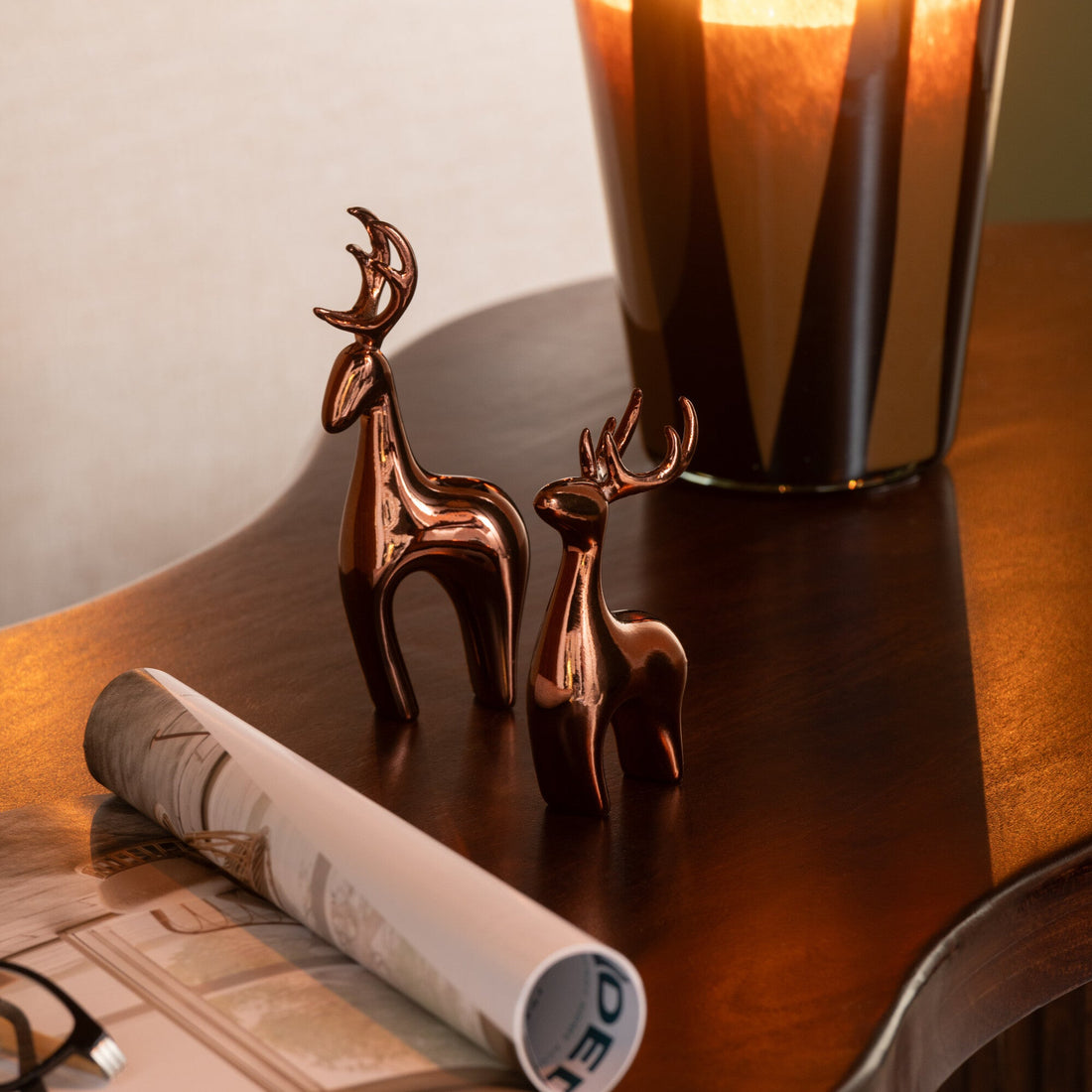 Rendier Resine Galvanisch Koper Set van 3 J-Line