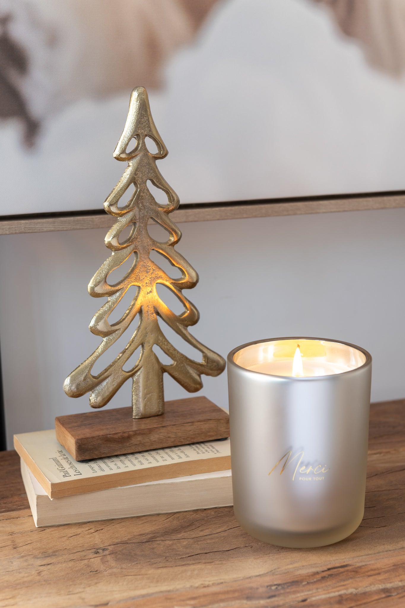 Geurkaars Merci Beige Small 35uur