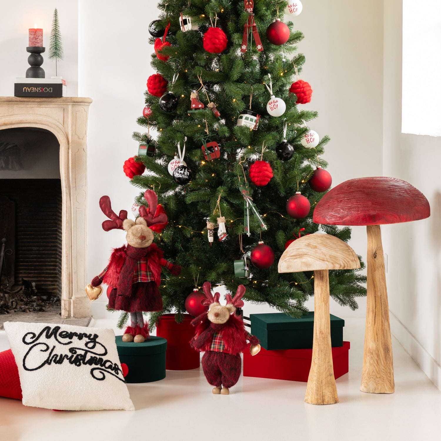 Set Van 3 Dozen Rond Fluweel Papier Rood J-Line