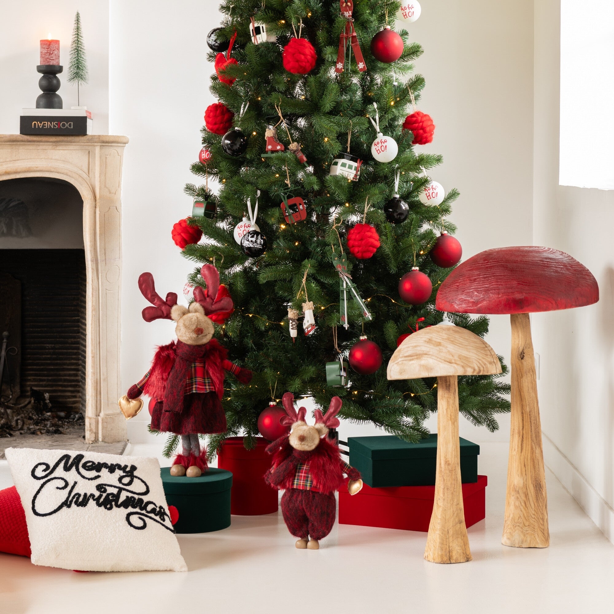 Set Van 3 Dozen Rond Fluweel Papier Rood J-Line