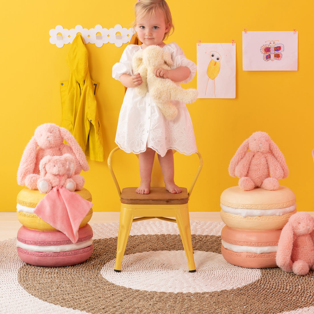 Kleurrijke Bijzettafel Macarons Medium Ø33.5x31.5cm J-Line