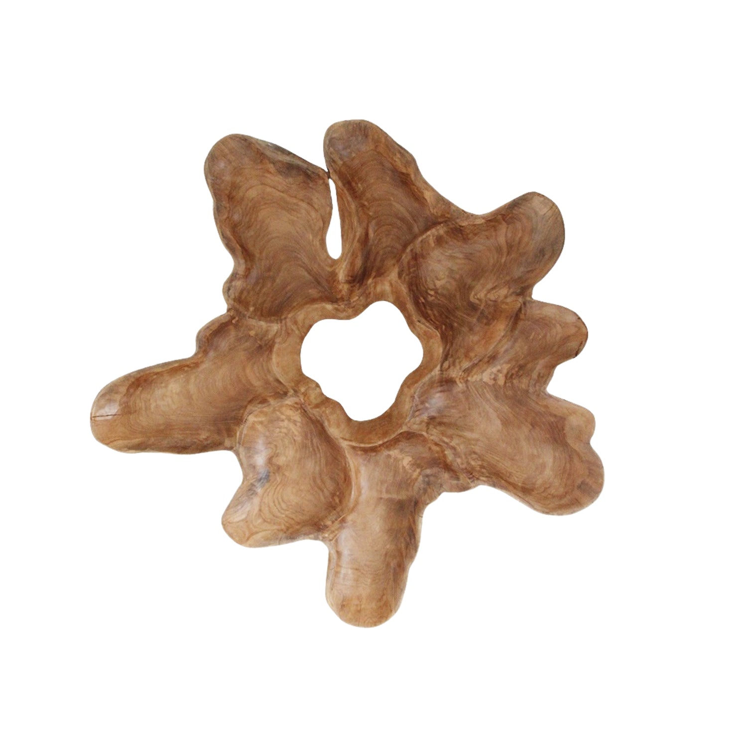 Teakhouten Wanddecoratie Peony XL Raw Materials