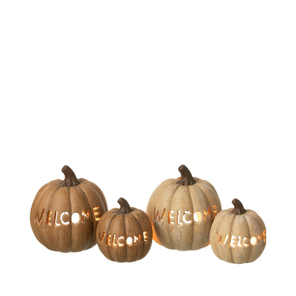 Pompoen Kaarshouder Halloween XL Set van 2 J-Line