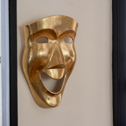 Wanddecoratie Abstract Masker Aluminium Goud Large J-Line