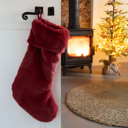 Kerstsok Hanger Bordeauxrood J-Line