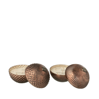 Geurkaars Kerstbal Glas Bruin Large Set van 2 J-Line