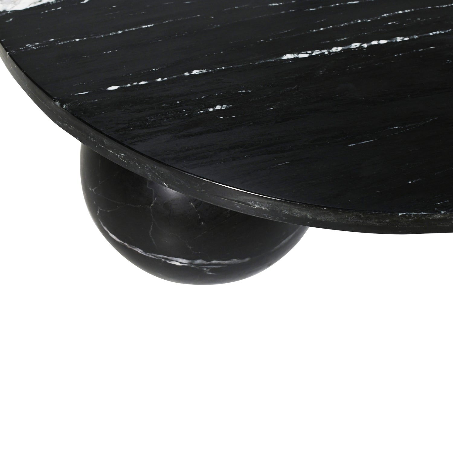 Diro Zwart Marmeren Salontafel Rond met Bolpoten PTMD