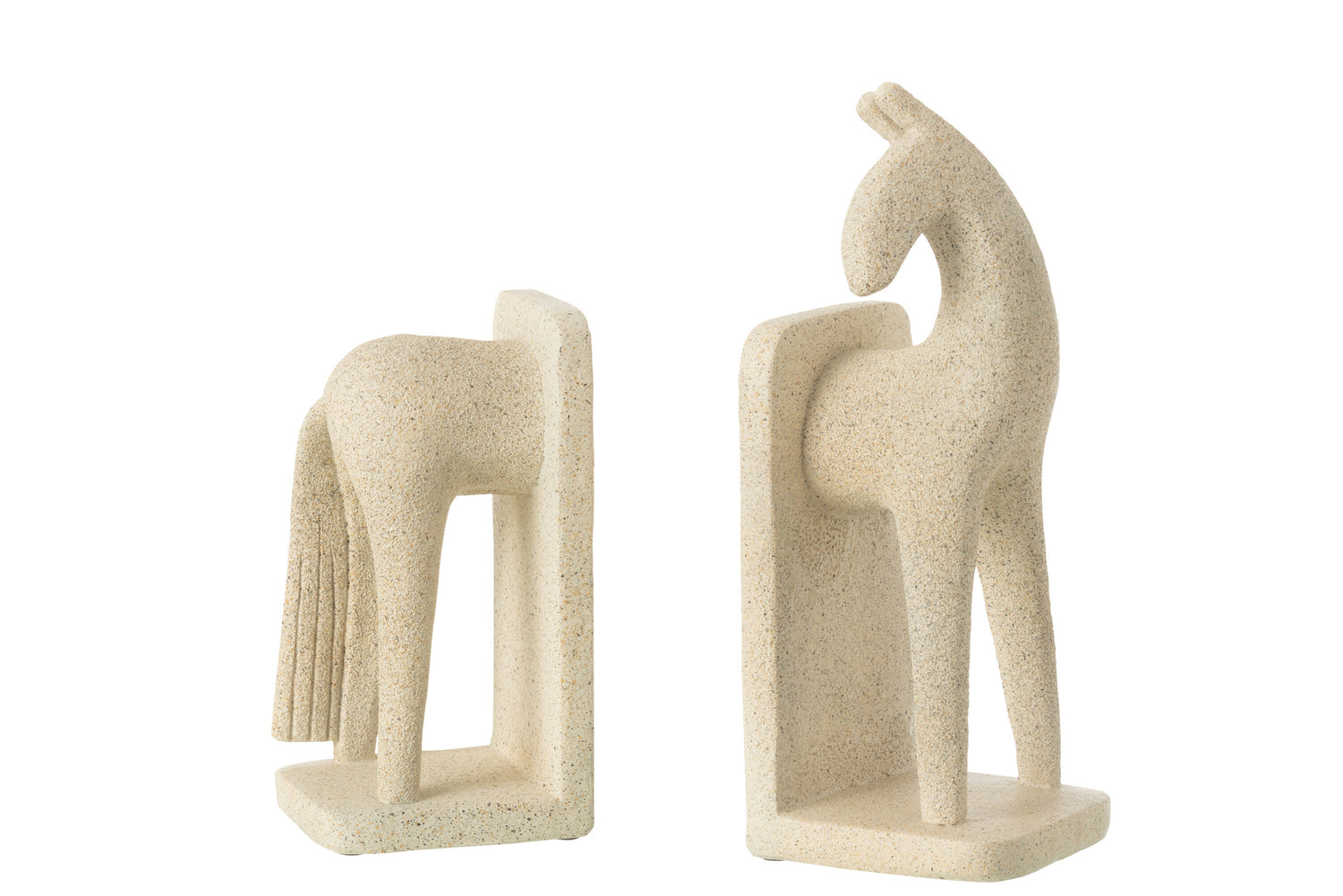 Boekensteun Paard Modern Resine Beige Set J-Line
