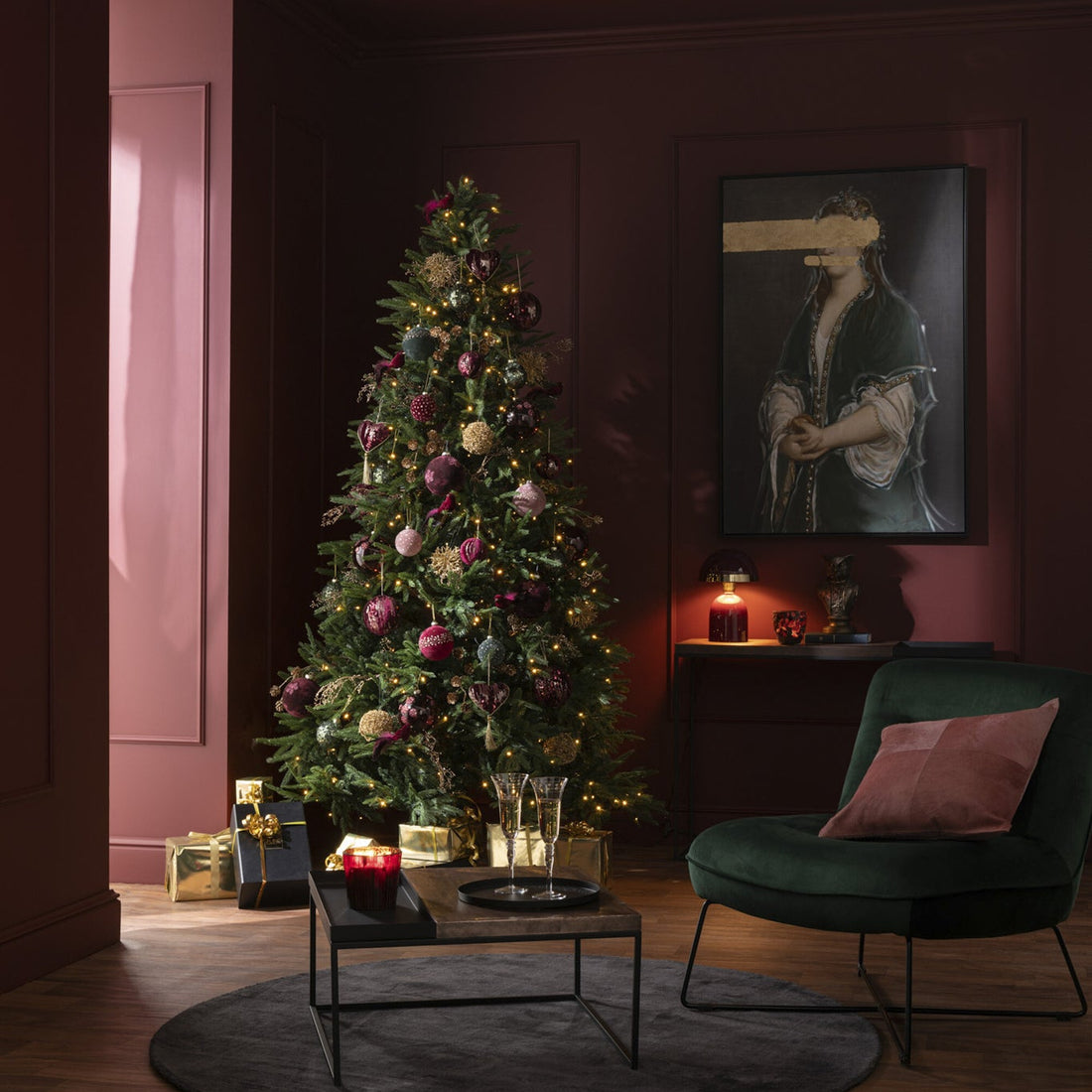 Kerstboom+Led Lichtjes Extra Plastiek Groen H225cm J-Line