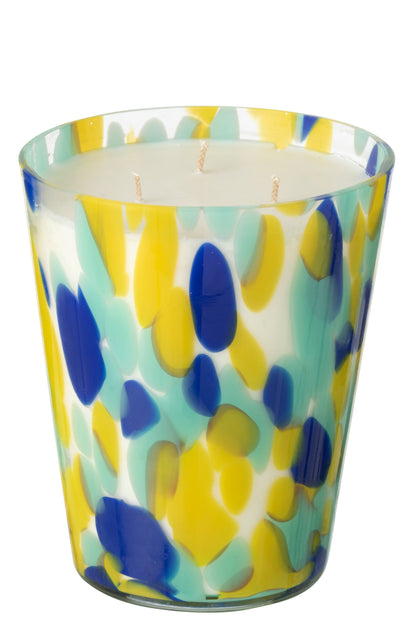 Scented Candle Noa Blue/Yellow Large - 95Hours