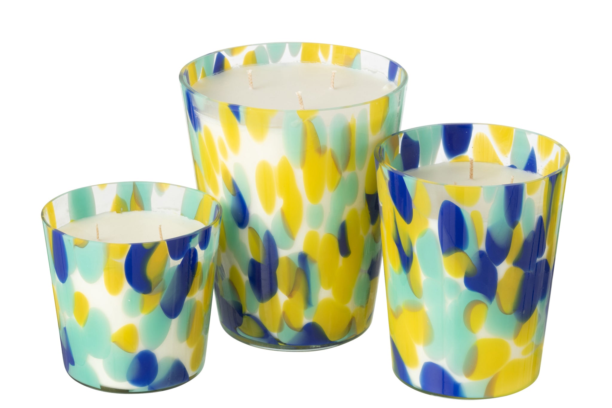 Scented Candle Noa Blue/Yellow Large - 95Hours