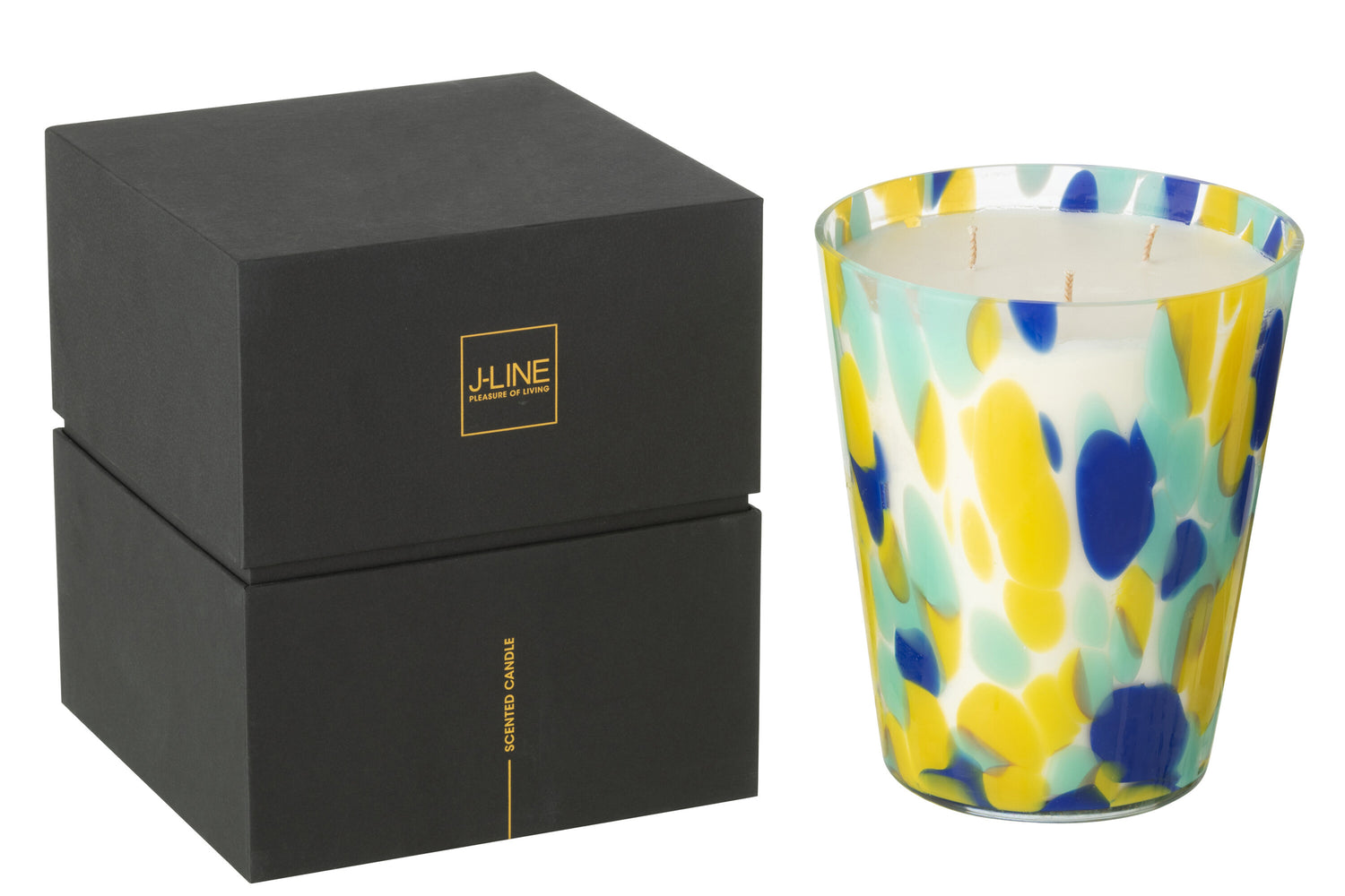 Scented Candle Noa Blue/Yellow Large - 95Hours