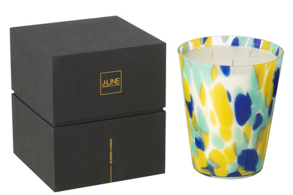 Scented Candle Noa Blue/Yellow Large - 95Hours