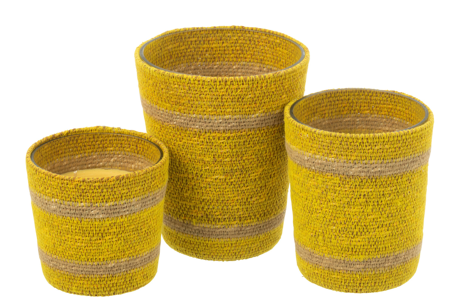 Geurkaars Mand Wax Geel Large - 75 Uur