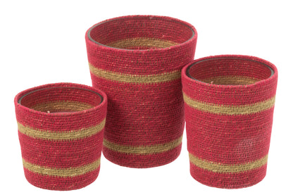 Scented Candle Basket Wax Fuchsia Large-75Hours
