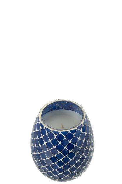 Geurkaars Mia Mozaiek Blauw Small-90u