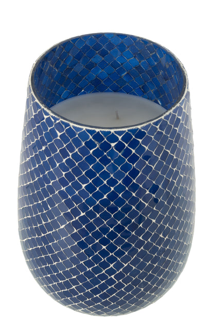 Geurkaars Mia Mozaeik Blauw Large-230h