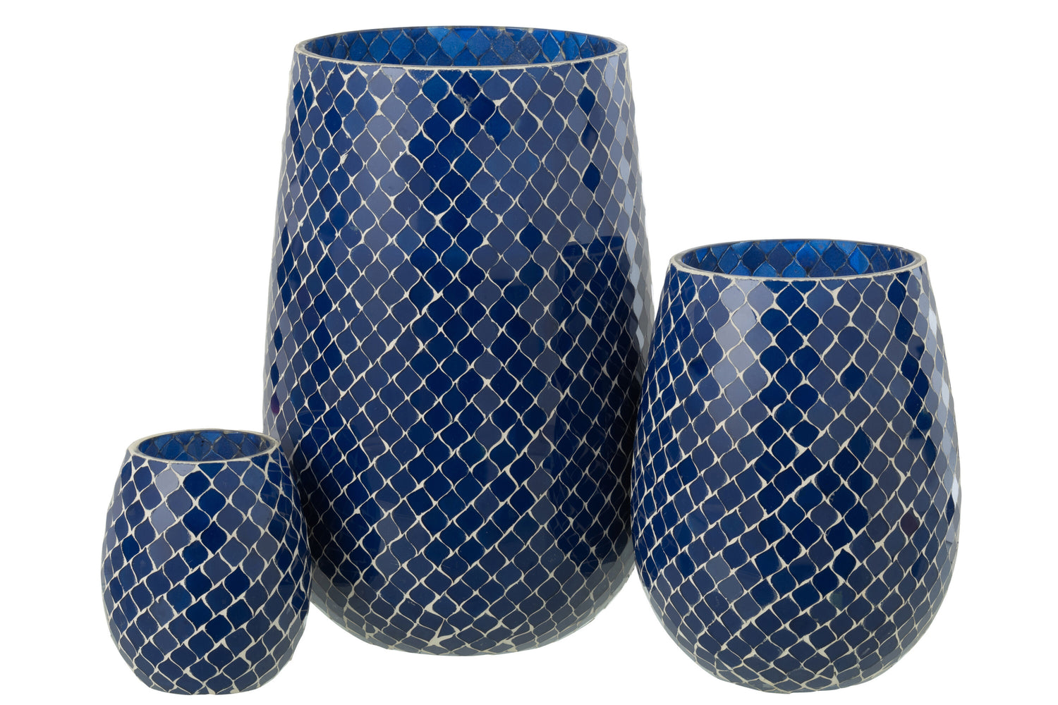 Geurkaars Mia Mozaeik Blauw Large-230h