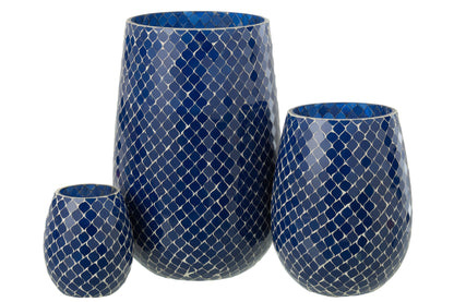 Geurkaars Mia Mozaeik Blauw Large-230h