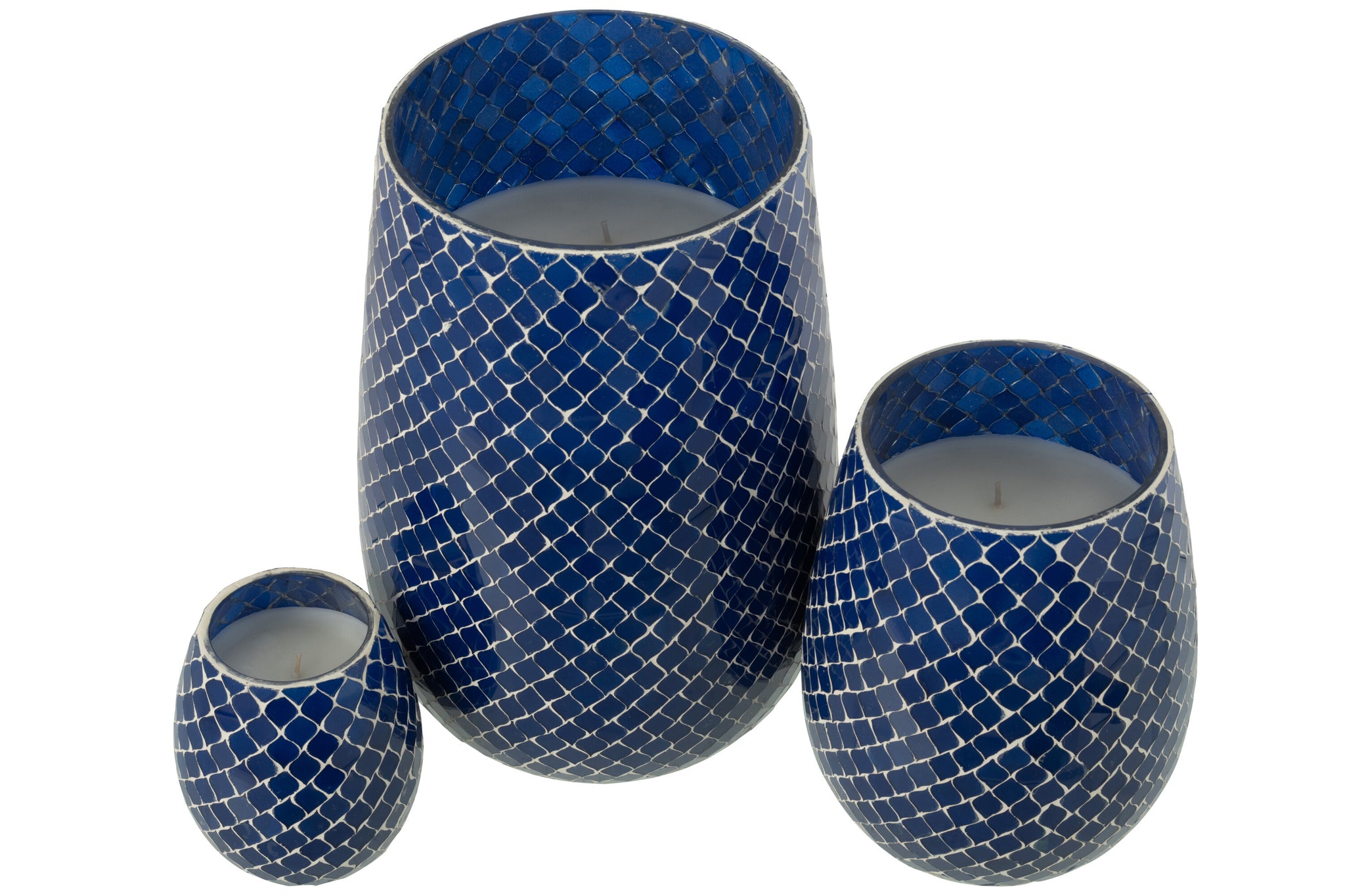 Geurkaars Mia Mozaeik Blauw Large-230h