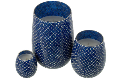 Geurkaars Mia Mozaeik Blauw Large-230h