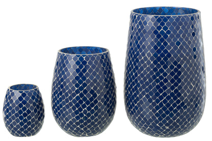 Geurkaars Mia Mozaeik Blauw Large-230h