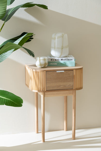 Nachtkast Rond Mdf/Dennenhout Naturel J-Line