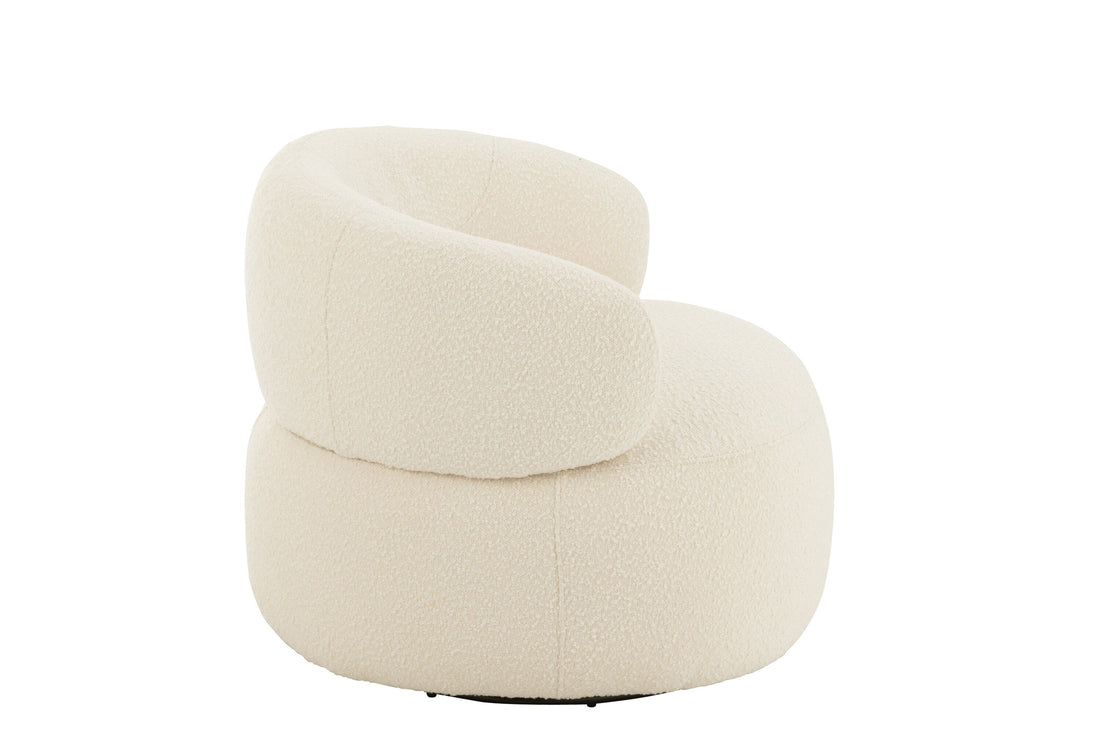 Fauteuil Draaiend Rond Schuim Taupe J-Line