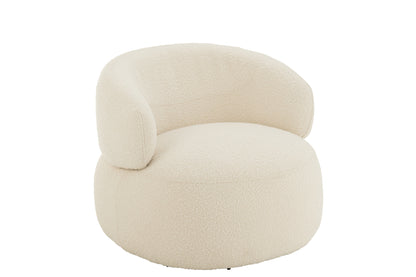 Fauteuil Draaiend Rond Schuim Taupe J-Line