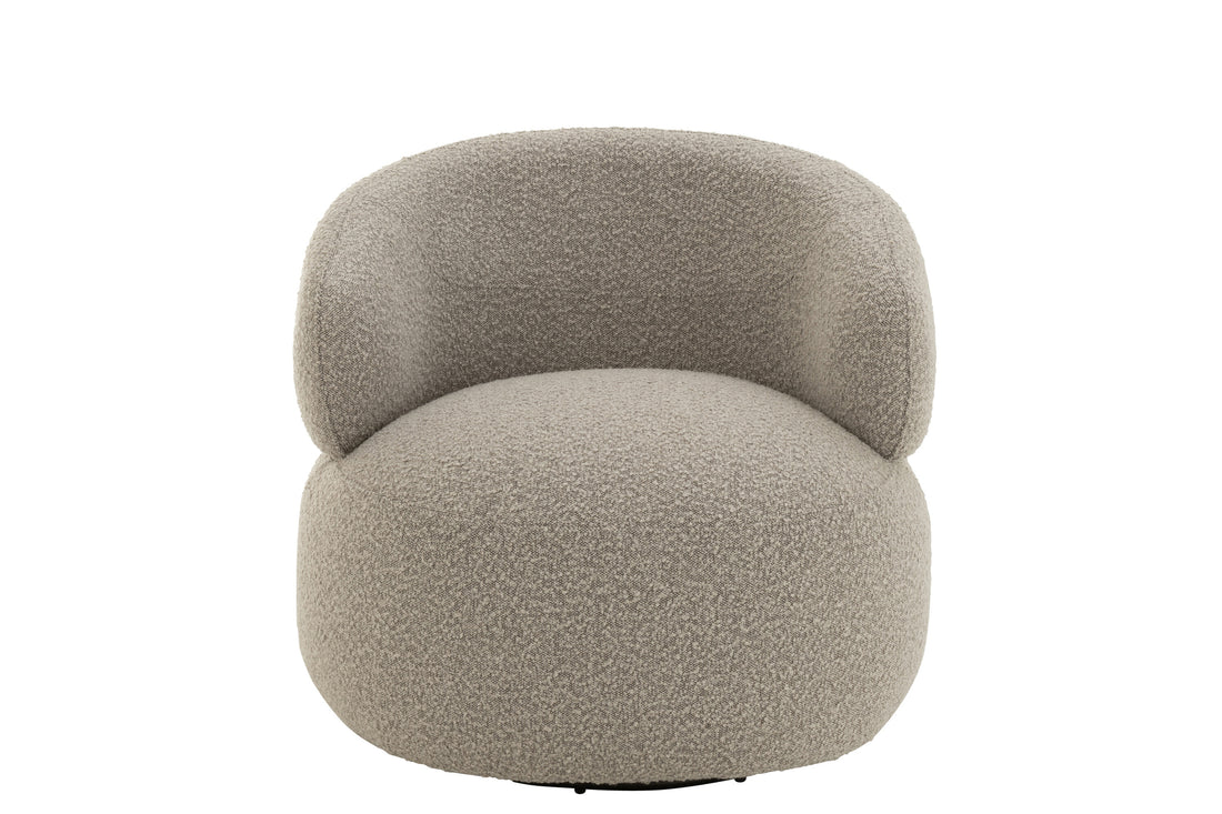 Fauteuil Draaiend Rond Schuim Taupe J-Line