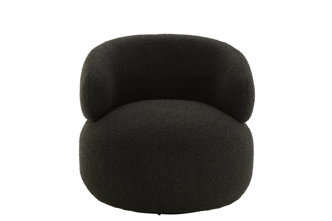 Fauteuil Draaiend Rond Schuim Zwart J-Line
