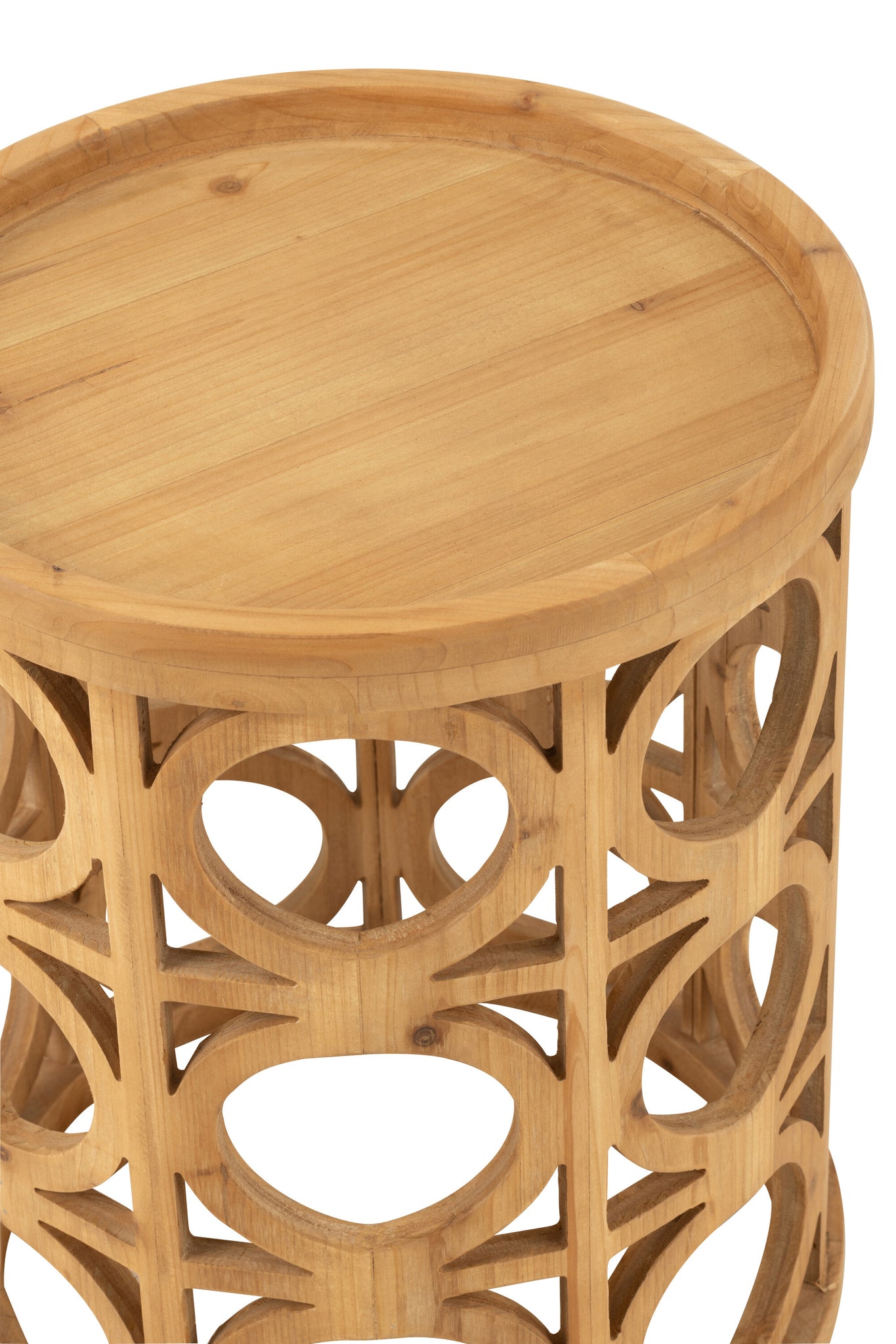 Bijzettafel Gekerfd Sparhout/Mdf Naturel