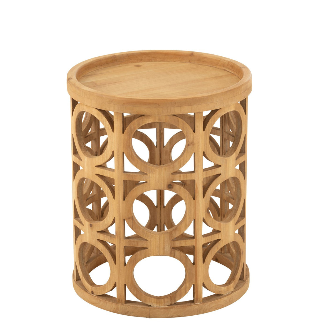 Bijzettafel Gekerfd Sparhout/Mdf Naturel