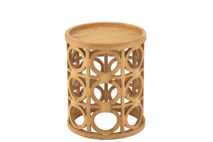 Bijzettafel Gekerfd Sparhout/Mdf Naturel