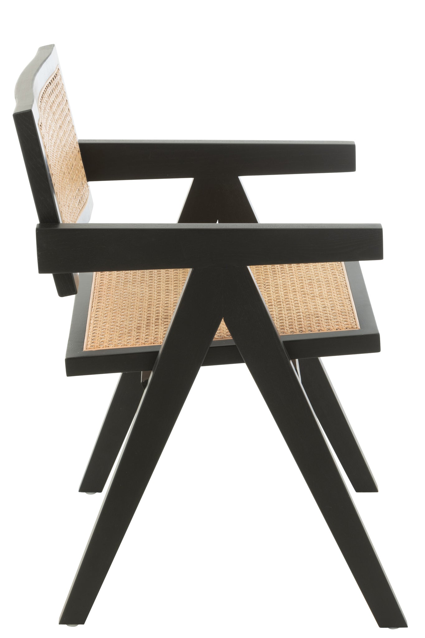 Stoel Rooster Essenhout/Rattan Zwart J-Line