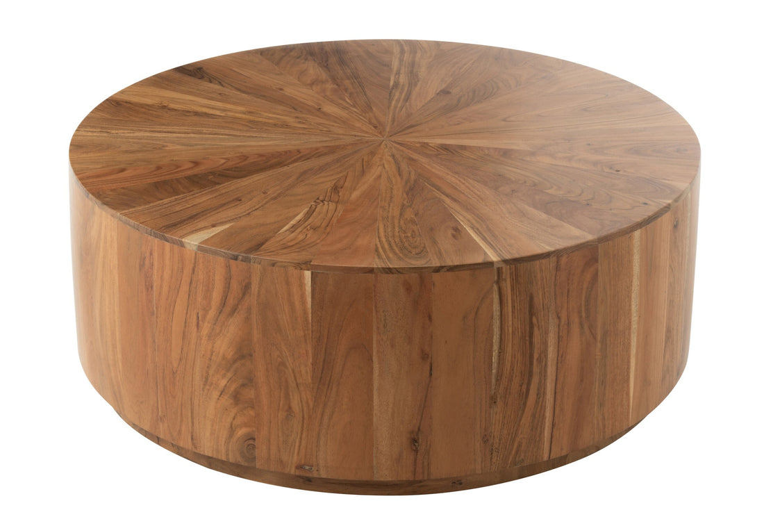 Salontafel Rond Acacia Hout/Mdf Naturel Dia90x35cm J-Line