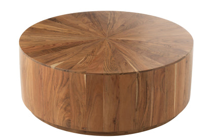 Salontafel Rond Acacia Hout/Mdf Naturel Dia90x35cm J-Line