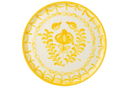 Dinerbord Granada Motief Geel/Wit Keramiek J-Line