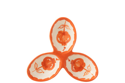Apero Bakjes Granada Motief Oranje/Wit Keramiek J-Line