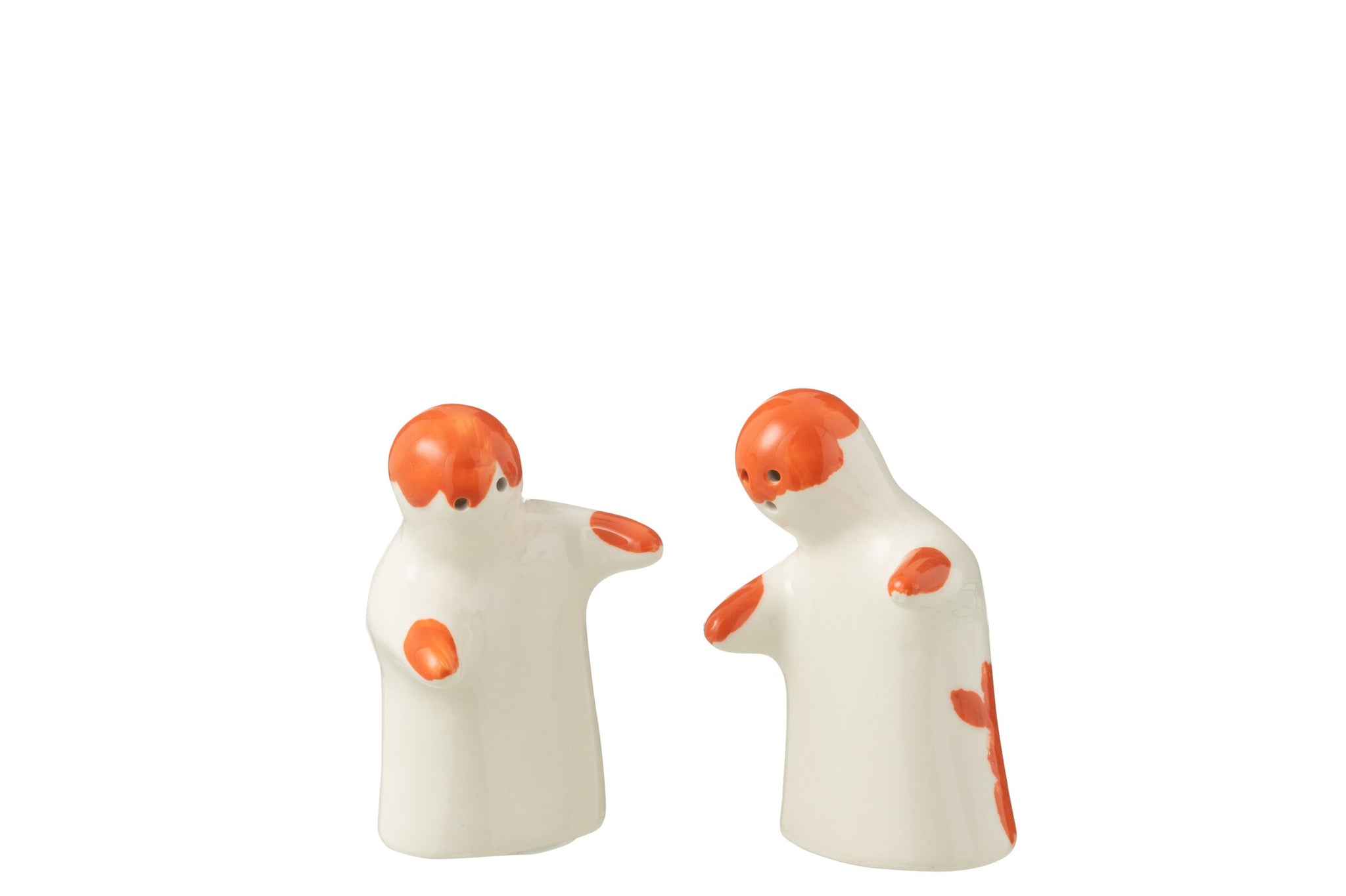 Peper &amp; Zout Stelletje Granada Motief Oranje/Wit Keramiek J-Line