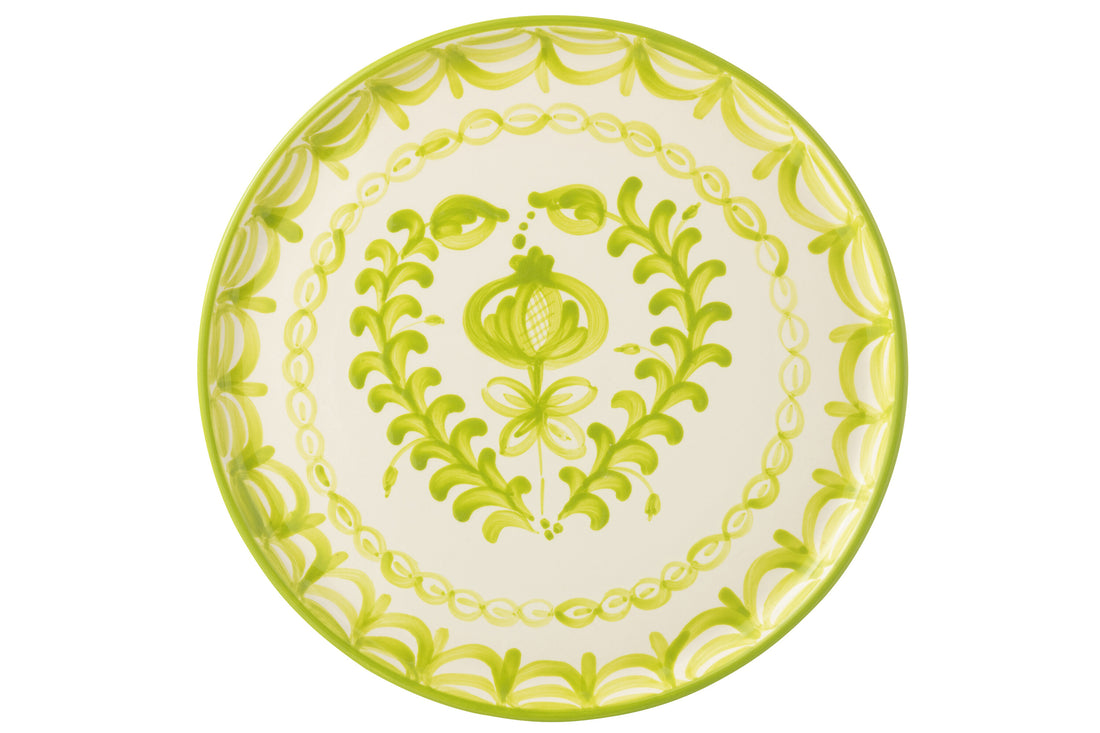 Dinerbord Granada Motief Groen/Wit Keramiek J-Line