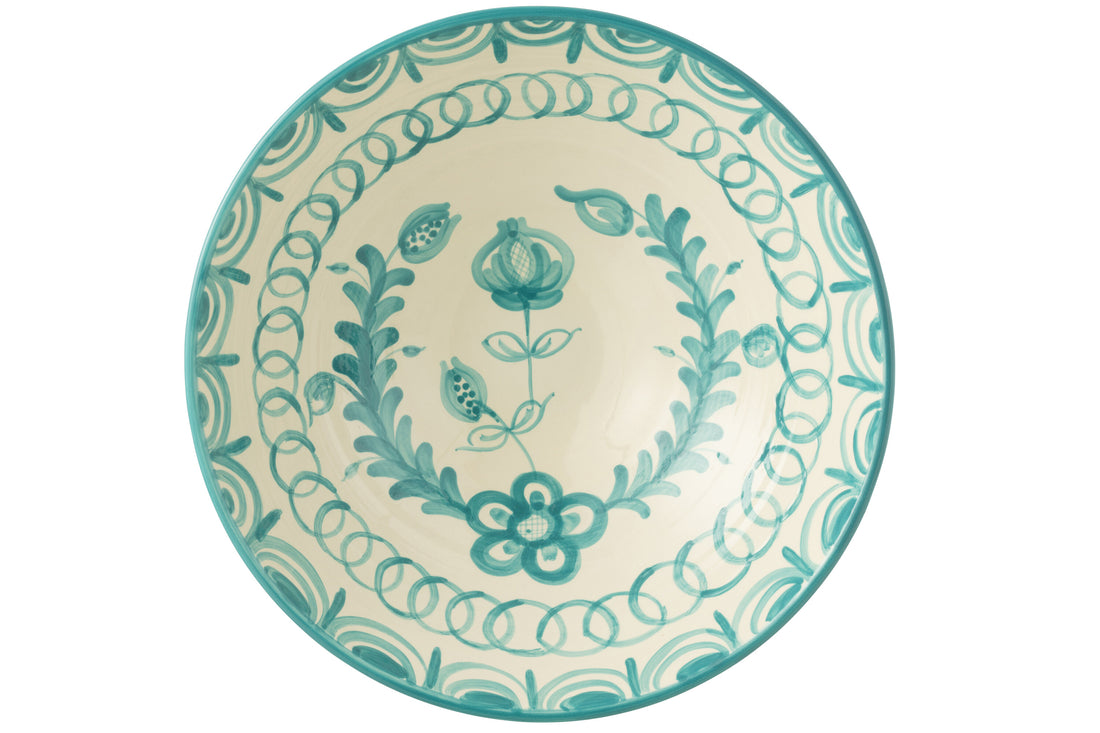 Lebrillo Schaal Granada Motief Aqua/Wit J-Line