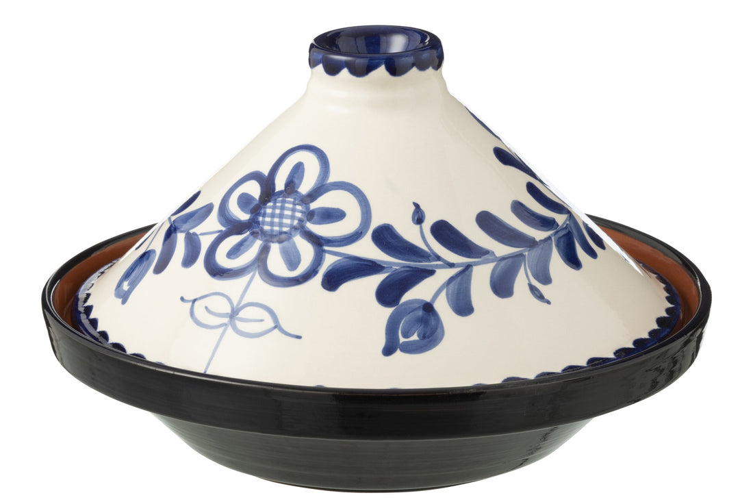 Tagine Granada Motief Cobalt Blauw/Wit Keramiek J-Line