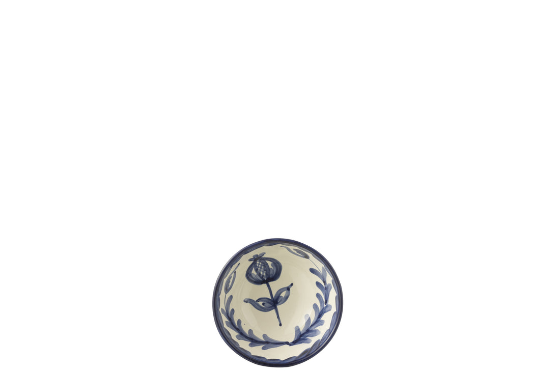 Kleine Hoge Kom Granada Motief Cobalt Blauw/Wit Keramiek J-Line