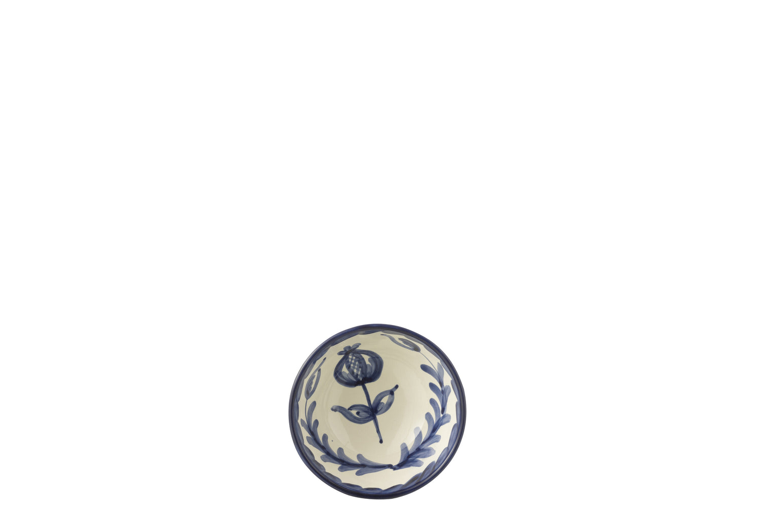Kleine Hoge Kom Granada Motief Cobalt Blauw/Wit Keramiek J-Line
