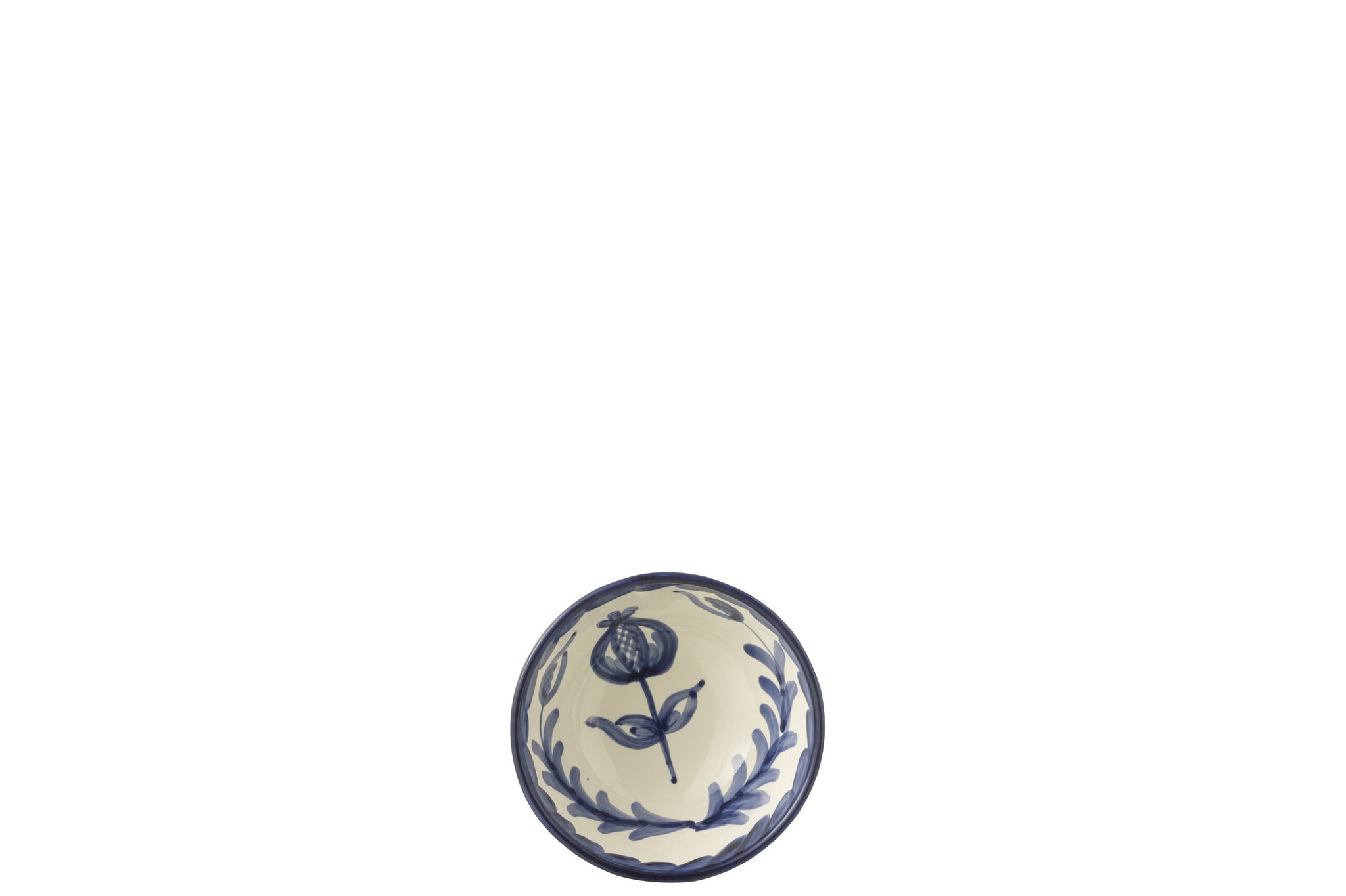 Kleine Hoge Kom Granada Motief Cobalt Blauw/Wit Keramiek J-Line